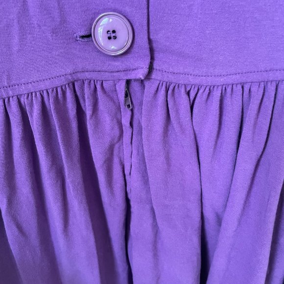 1980s Cap Sleeve Purple Plunge Open Back Dress with Pockets - Picture 8 of 10
